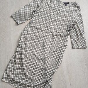Maternity Dress A Pea in the Pod Plaid Ruched (LARGE)